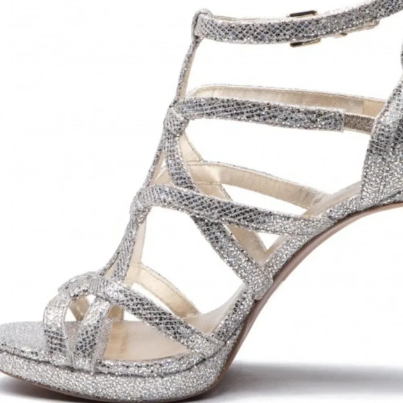 MICHAEL Michael Kors Glitter Champagne Heels Sz 7 - Picture 14 of 16